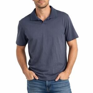 John Henric Sweden Blue Polo Shirt Short Sleeve Cotton Casual Office Mens Medium
